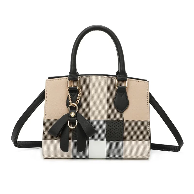 Chic plaid structured handbag