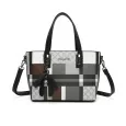 Elegant geometric handbag black square pattern