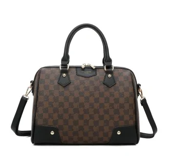 Elegant checkered rigid handbag