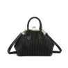 Vintage black handbag with gold push-lock closure