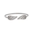 Silver Thin Bangle with Angel Wings