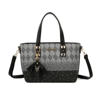 Rigid handbag Gallantry Paris black and gray