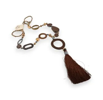 Collier Sautoir Chic Marron