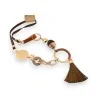 Chic long brown and gold matte necklace