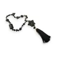 Elegant Black Sparkling Star Long Necklace