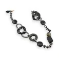 Elegant long black and grey necklace