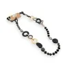 Black and gold long necklace Elegant matte finish