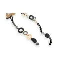 Black and gold long necklace Elegant matte finish