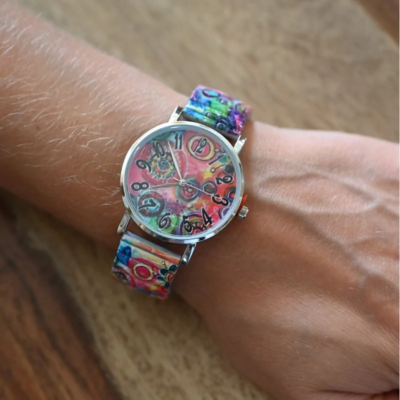 Montre femme élastique multicolore Ernest E64001