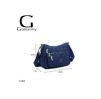 Gallantry Navy Blue Fabric Multifaceted Shoulder Bag