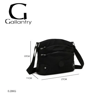 Bolso bandolera Gallantry negro con múltiples bolsillos