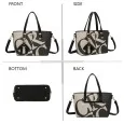 Black and grey monogram rigid handbag