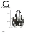 Elegant geometric handbag black square pattern