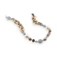 Fancy long necklace in grey and gold