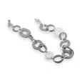 Statement necklace with large silver and grey chain links