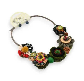 Collier Fantaisie Floral Patchwork