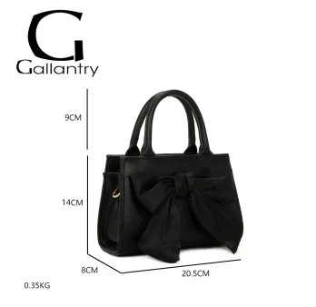 Bolso de mano con lazo Gallantry negro