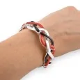 Ikita Orange and Burgundy Braided Elastic Bracelet