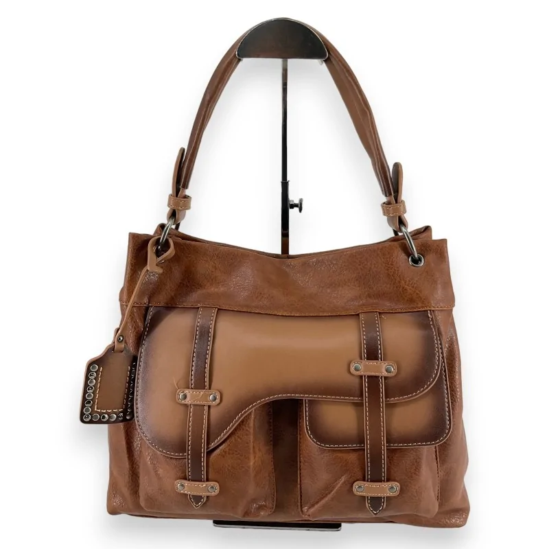 Zweifarbige Handtasche in Camel