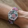 Ernest has a coral big daisy pattern watch