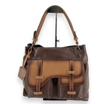 Two-tone brown handbag