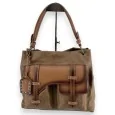 Bolso de mano bicolor beige vintage