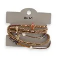 Pulsera multicapa marrón estilo bohemio de Ikita