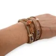 Bracciale multifilo marrone Bohème di Ikita