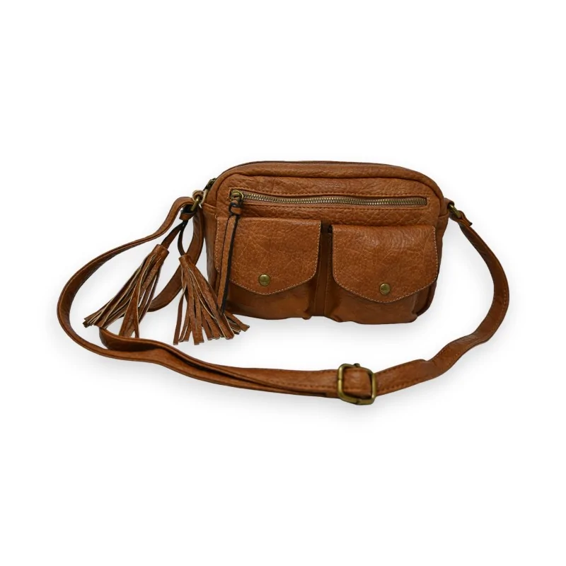 Bolso bandolera Camel suave con múltiples bolsillos de Mandoline