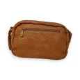 Soft multi-pocket Camel crossbody bag by Mandoline