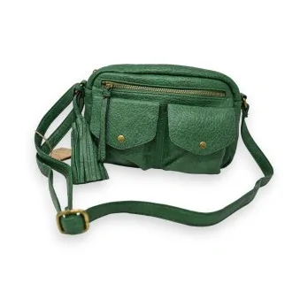 Bolso bandolera suave Mandolina verde de moda