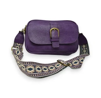 Sac bandoulière rectangle Mandoline violet