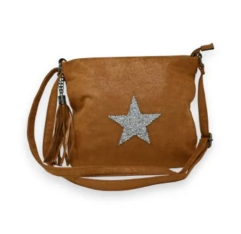 Bolso Bandolera Camel Estrella Brillante de Mandoline