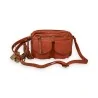 Brick-colored faux leather Mandoline crossbody bag