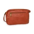 Brick-colored faux leather Mandoline crossbody bag