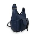 Elegant navy blue Mandoline shoulder bag