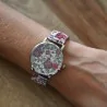 Ernest\'s Red Burgundy Floral Printed Watch