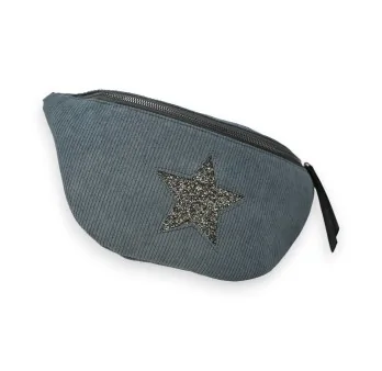 Mandoline's grey velvet star fanny pack