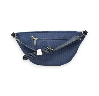 Sac banane velours bleu marine étoile de chez Mandoline