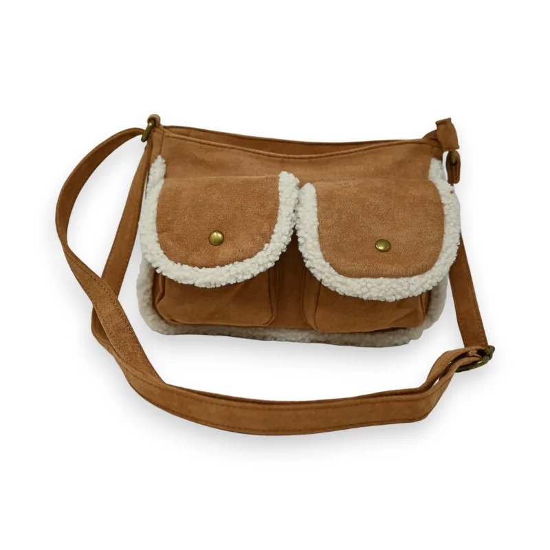 Mandoline Suede and Faux Fur Crossbody Bag