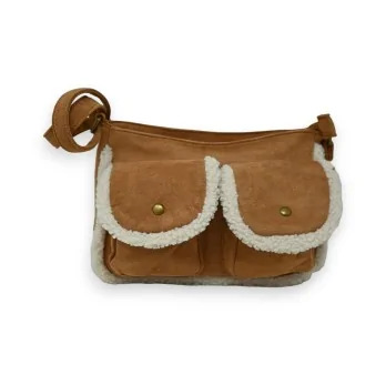 Mandoline Suede and Faux Fur Crossbody Bag