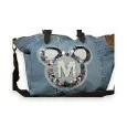 Borsa di jeans Mandolino topo Paillettes