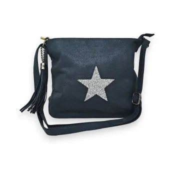 Borsa a tracolla blu navy con stella di Mandoline