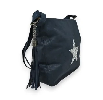 Borsa a tracolla blu navy con stella di Mandoline