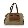 Taupe & Brown Velvet Mandolin Handbag