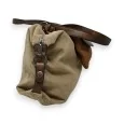 Taupe & Brown Velvet Mandolin Handbag