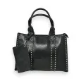 Studded black Mandoline rigid handbag