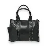 Studded black Mandoline rigid handbag