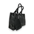 Studded black Mandoline rigid handbag