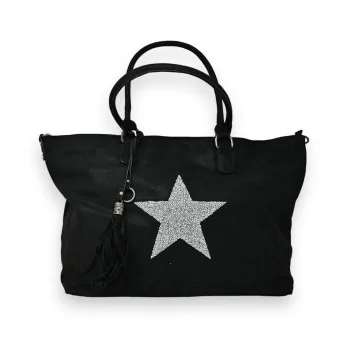 Bolso Negro Mandolina Estrella Brillante